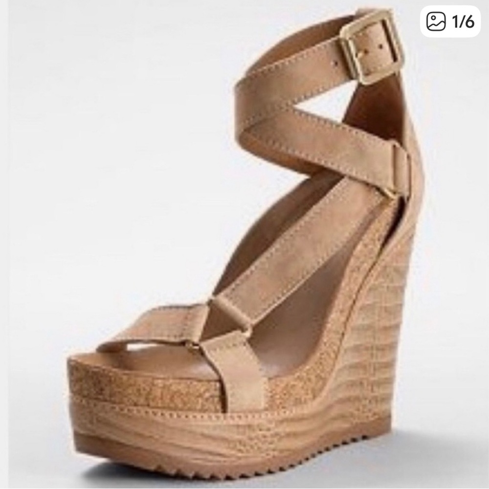 Tory Burch Beige Wedge Sandals